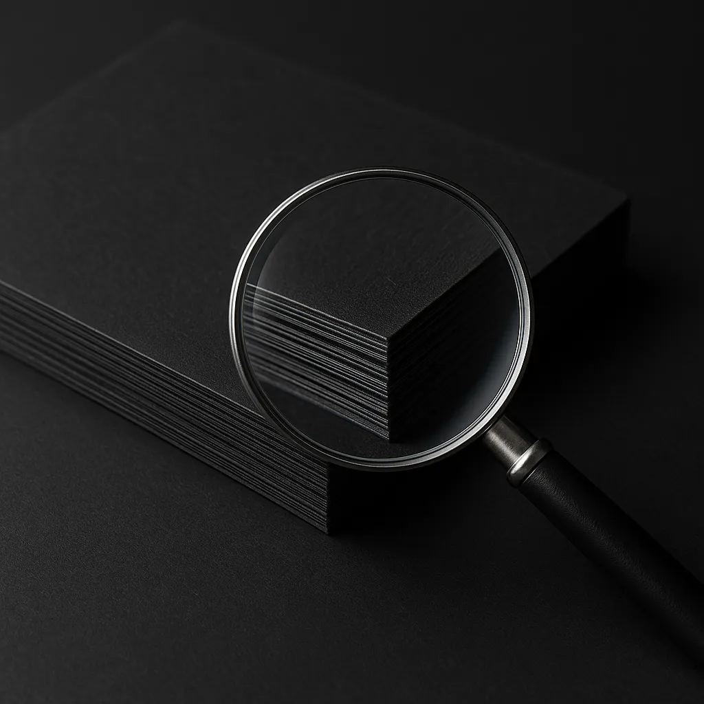 Black card stock for premium branding