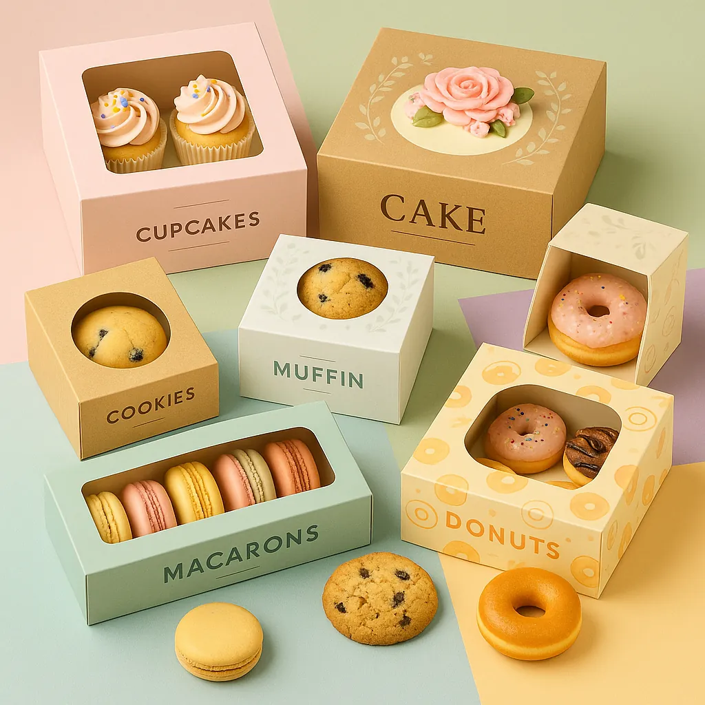 Custom bakery packaging boxes for cakes and pastries